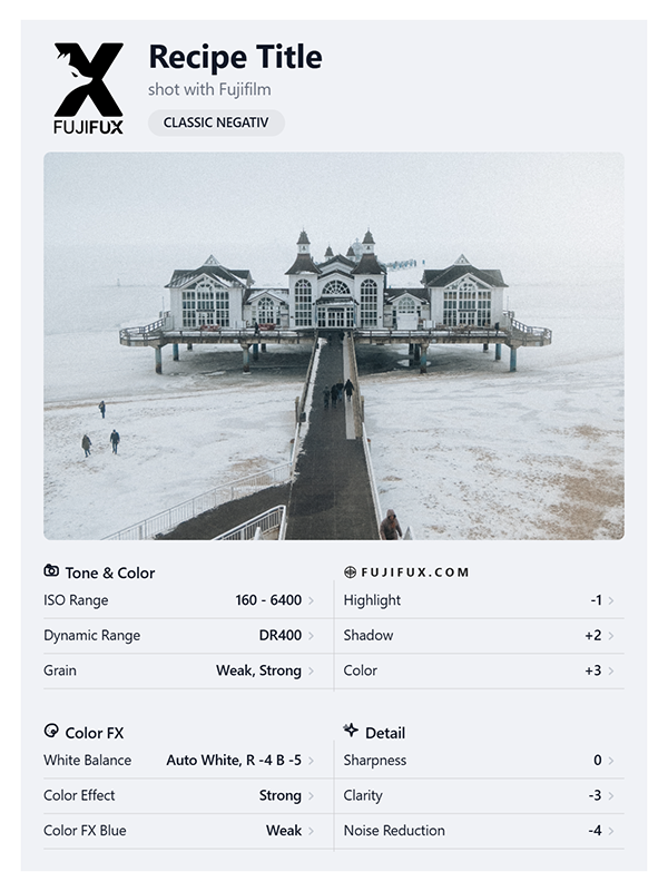 Recipe Film Simulation SOOC Card by Fujifux