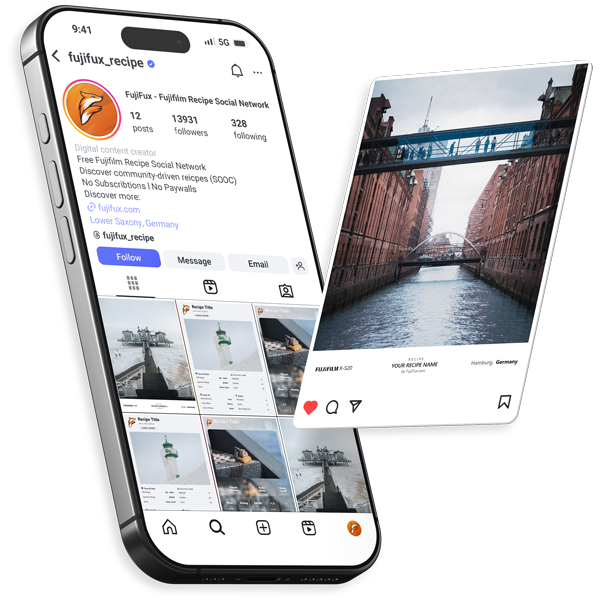 Fuji Recipe Studio, create your Fujifilm Film Simulations Recipe Card, SOOC for Free